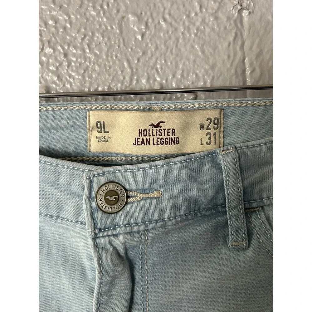 Women's Hollister Jean Leggings Light Blue Size 9L Everyday‎ Pants Casual Y2K